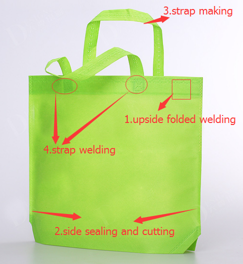 strap handle type non woven bag making 